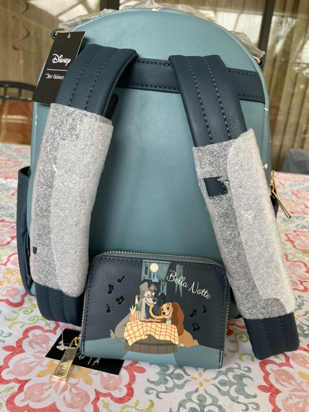 Disney Blue Bella Notte Tony's Restaurant Backpack and Wallet Set - Picture 4 of 5